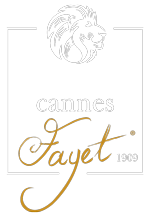 Logo footer cannes fayet blanc or